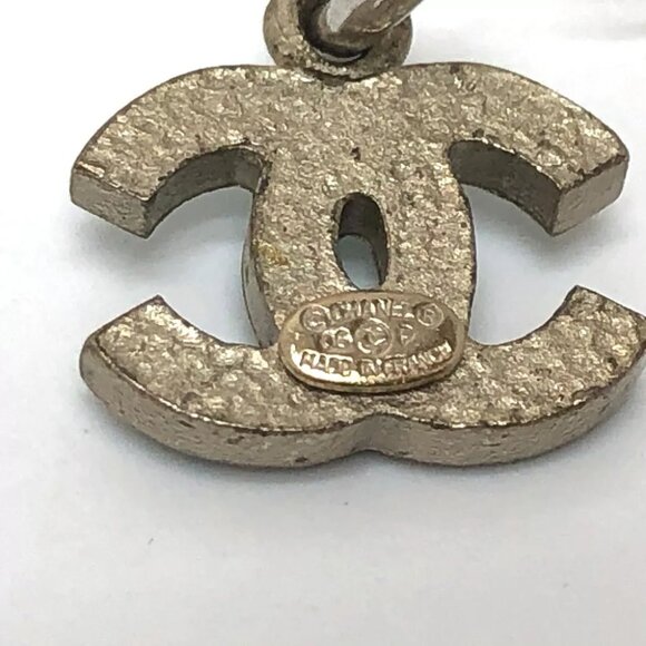 CHANEL 06P CC Mark Rhinestone Pierce Metal Silver - Picture 5 of 12